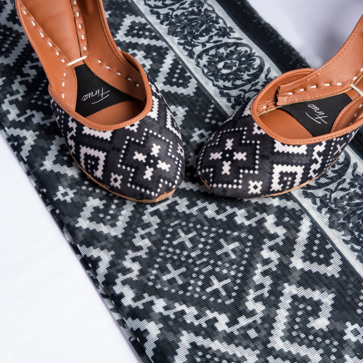 Black Geometric Pattern Duo Set
