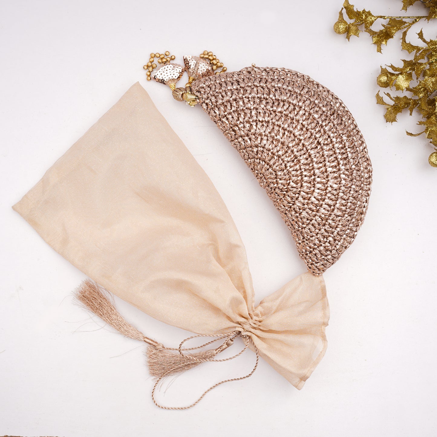 Rose Gold Gota Handbag