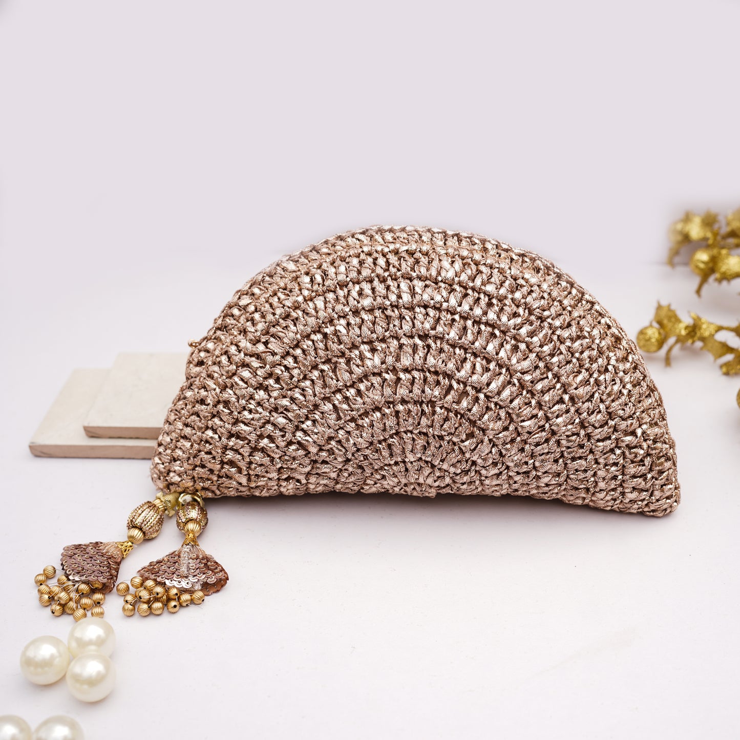 Rose Gold Gota Handbag