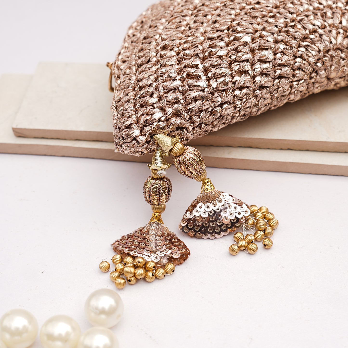 Rose Gold Gota Handbag