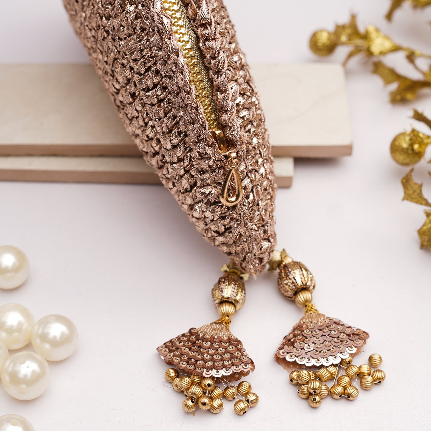 Rose Gold Gota Handbag