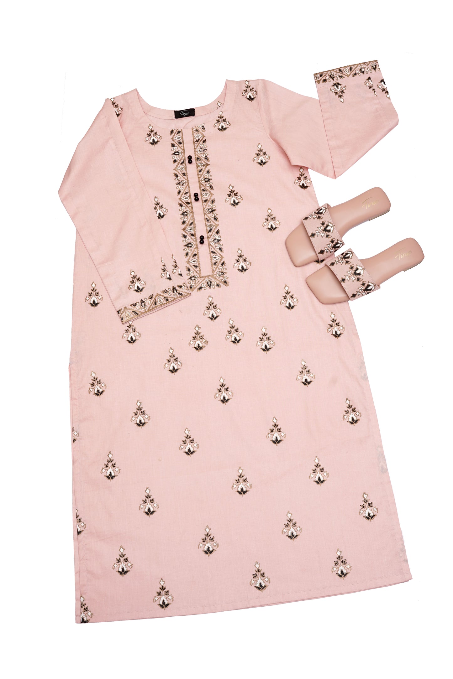 Ibtida (Powder Peach) Stitched Shirt