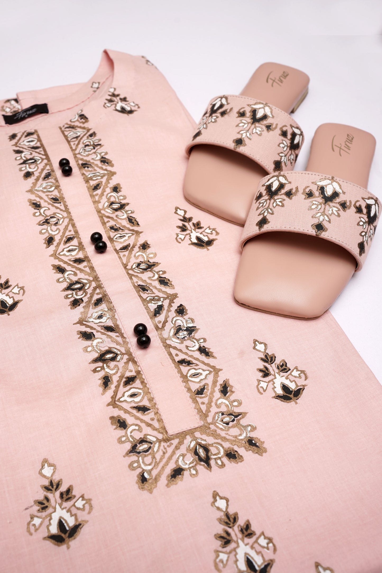 Ibtida (Powder Peach) Stitched Shirt