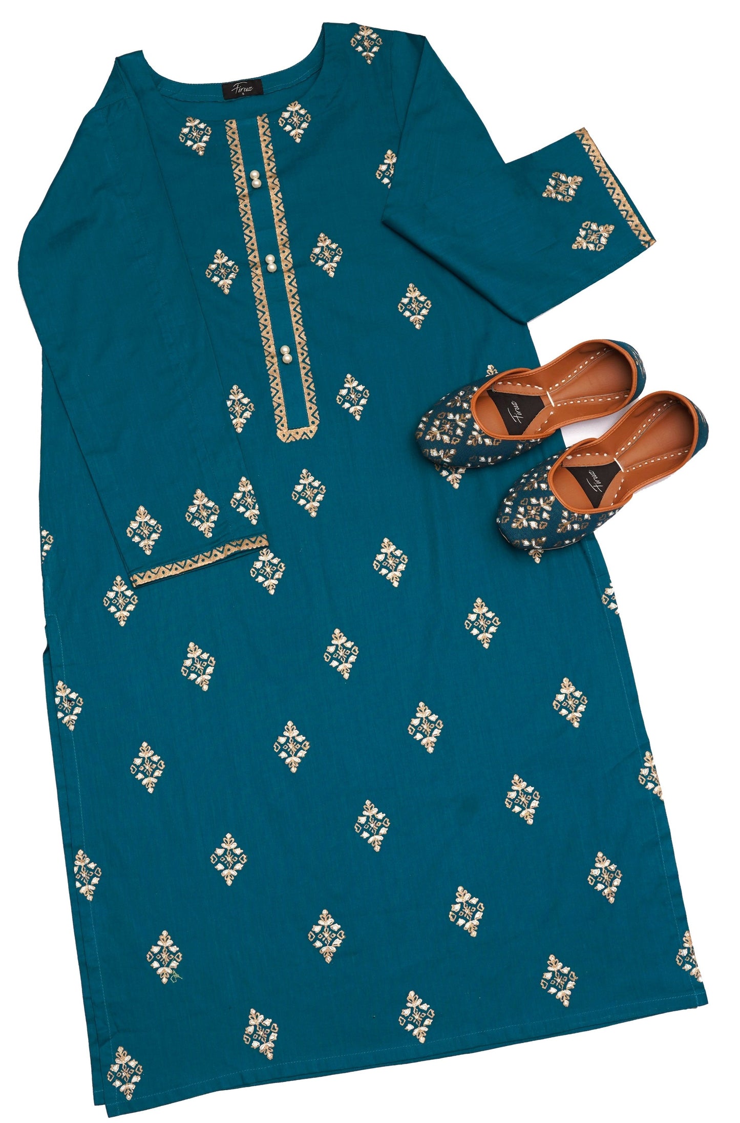 Musarrat (Teal) Stitched Shirt