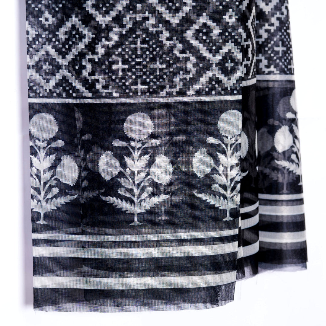 Black Geometric Pattern Dupatta
