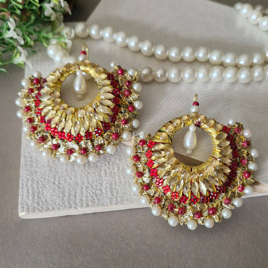 Nayab (Earrings) - Maroon