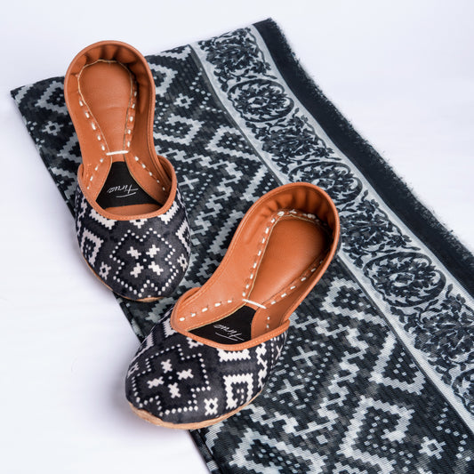 Black Geometric Pattern Duo Set