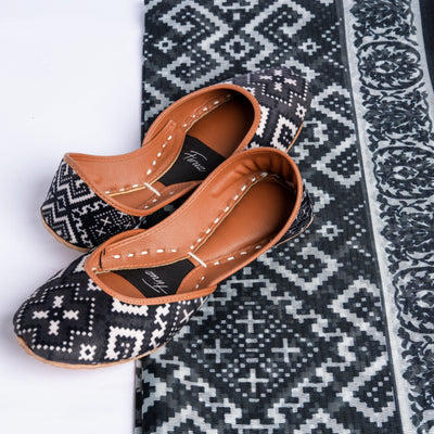 Black Geometric Pattern Duo Set