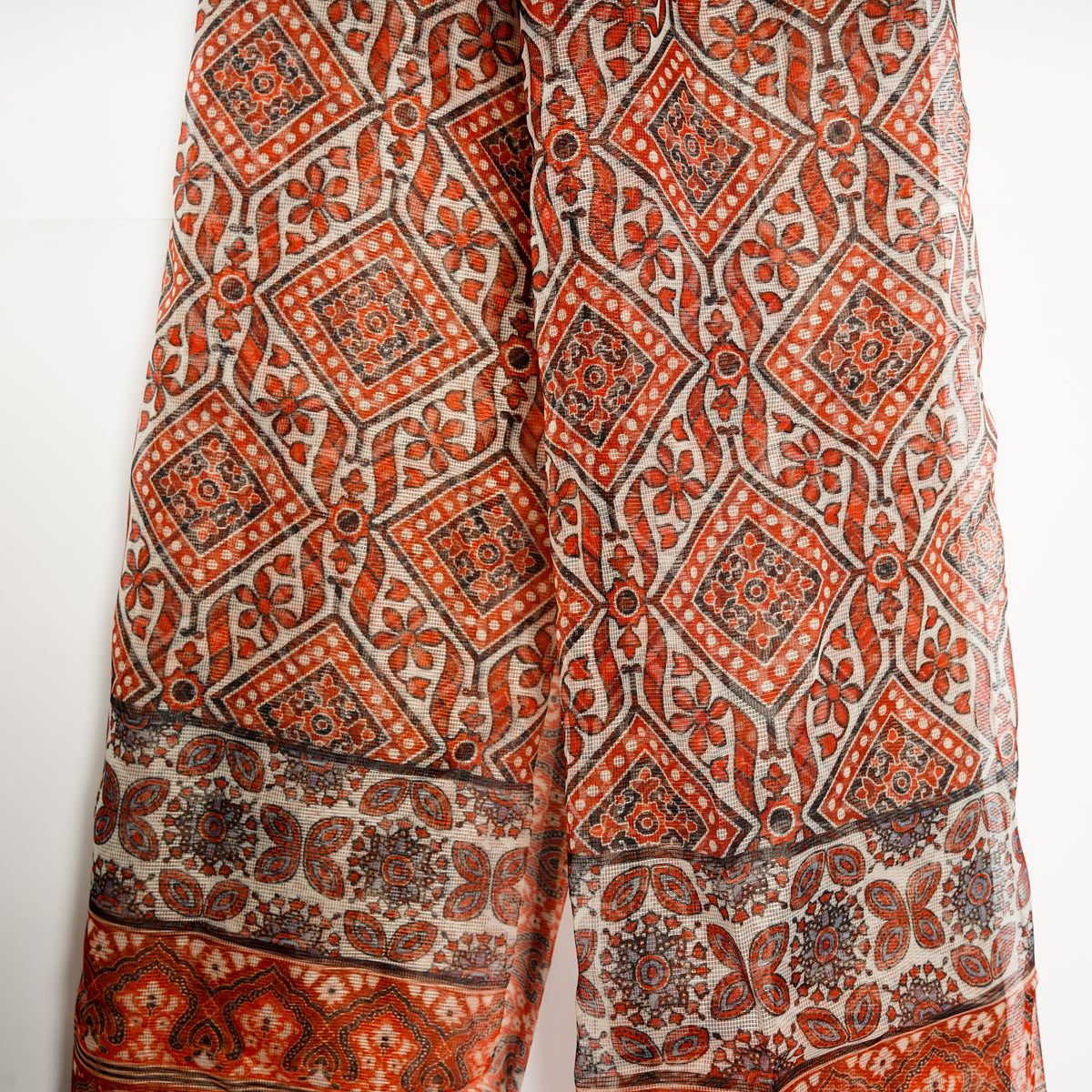 Red Geometric Pattern Duo Set
