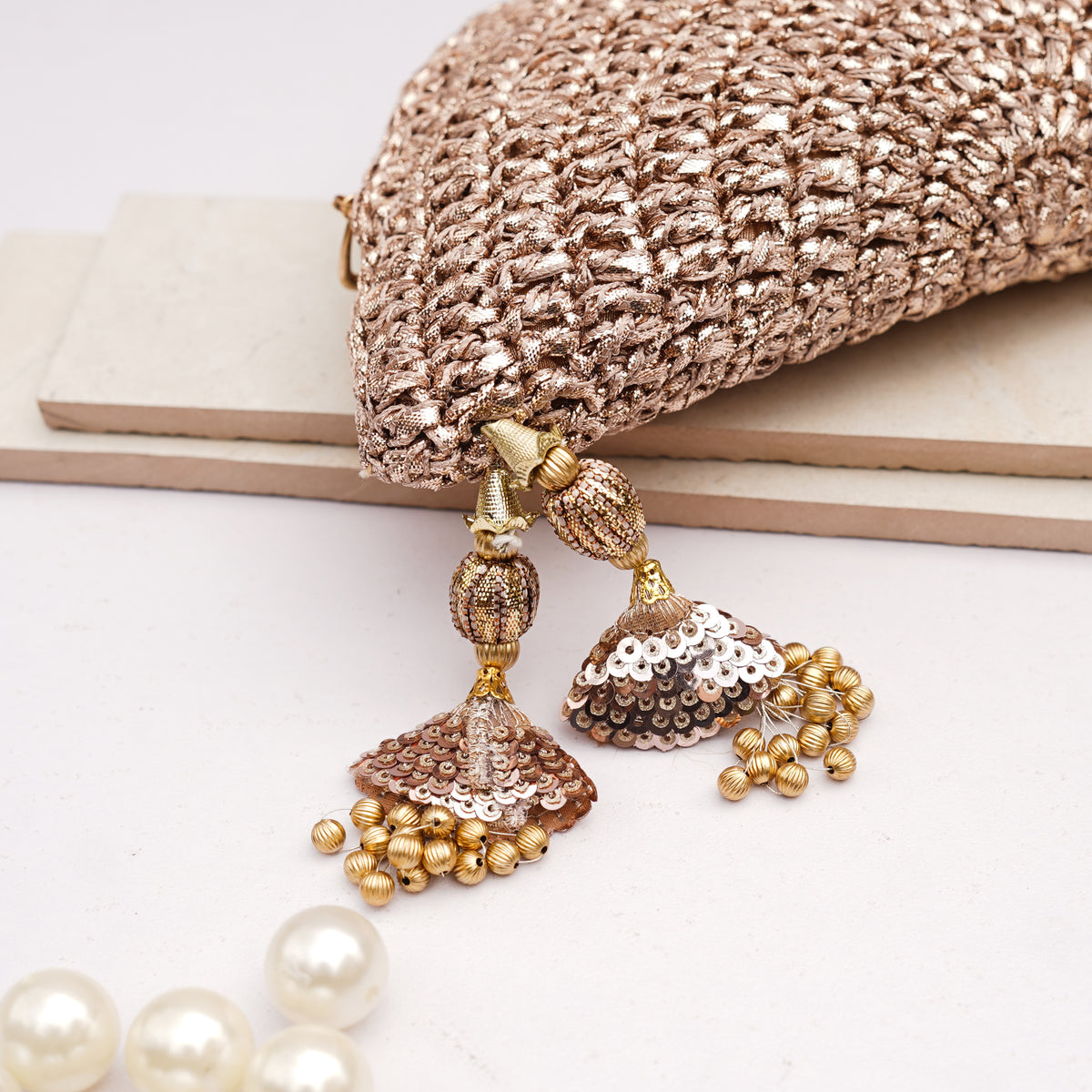 Rose Gold Gota Handbag