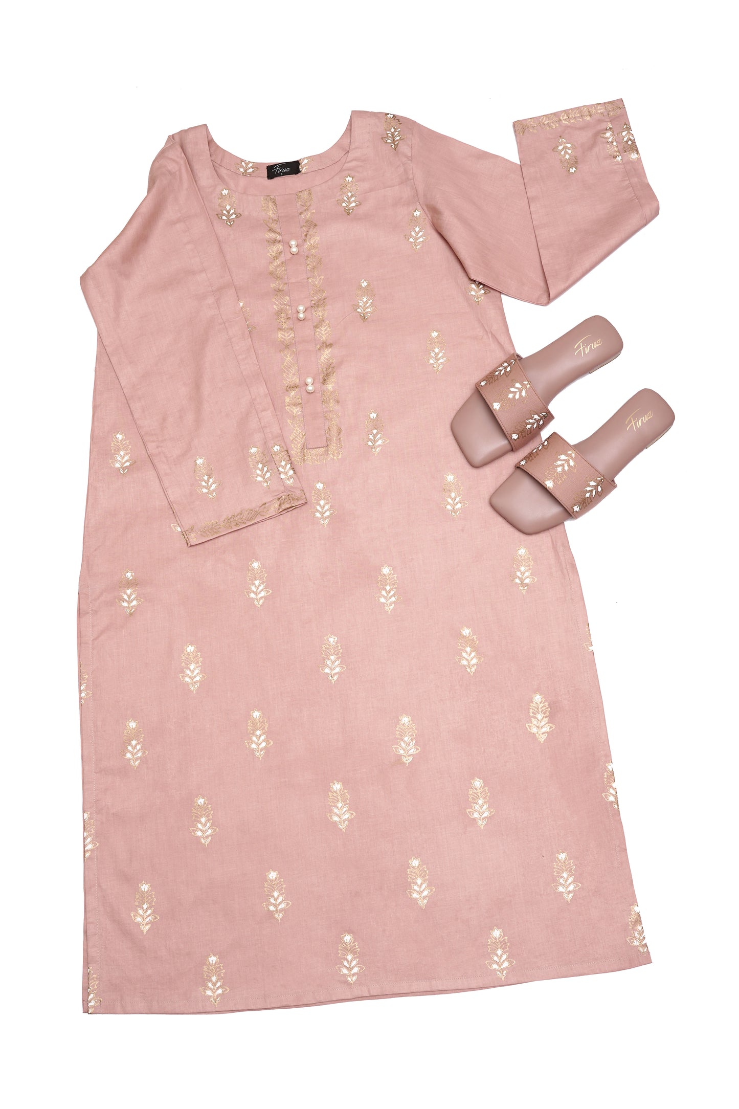 Tabassum (Stitched Shirt) - Tea Pink