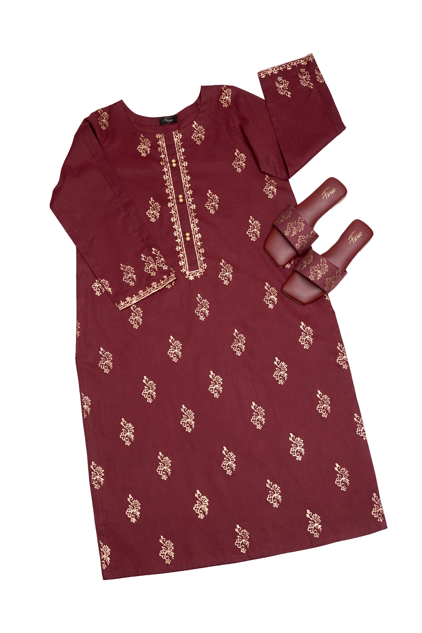 Mehak (Stitched Shirt) - Deep Maroon