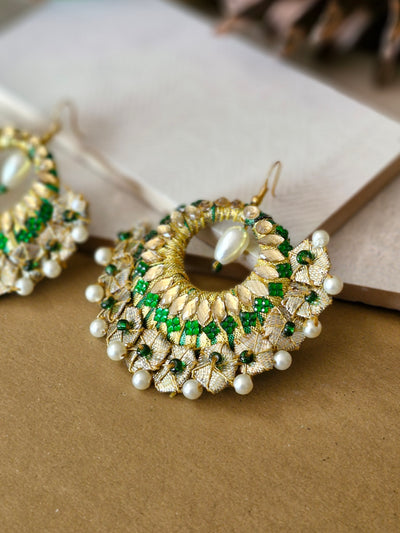 Nayab (Earrings) - Bottle Green