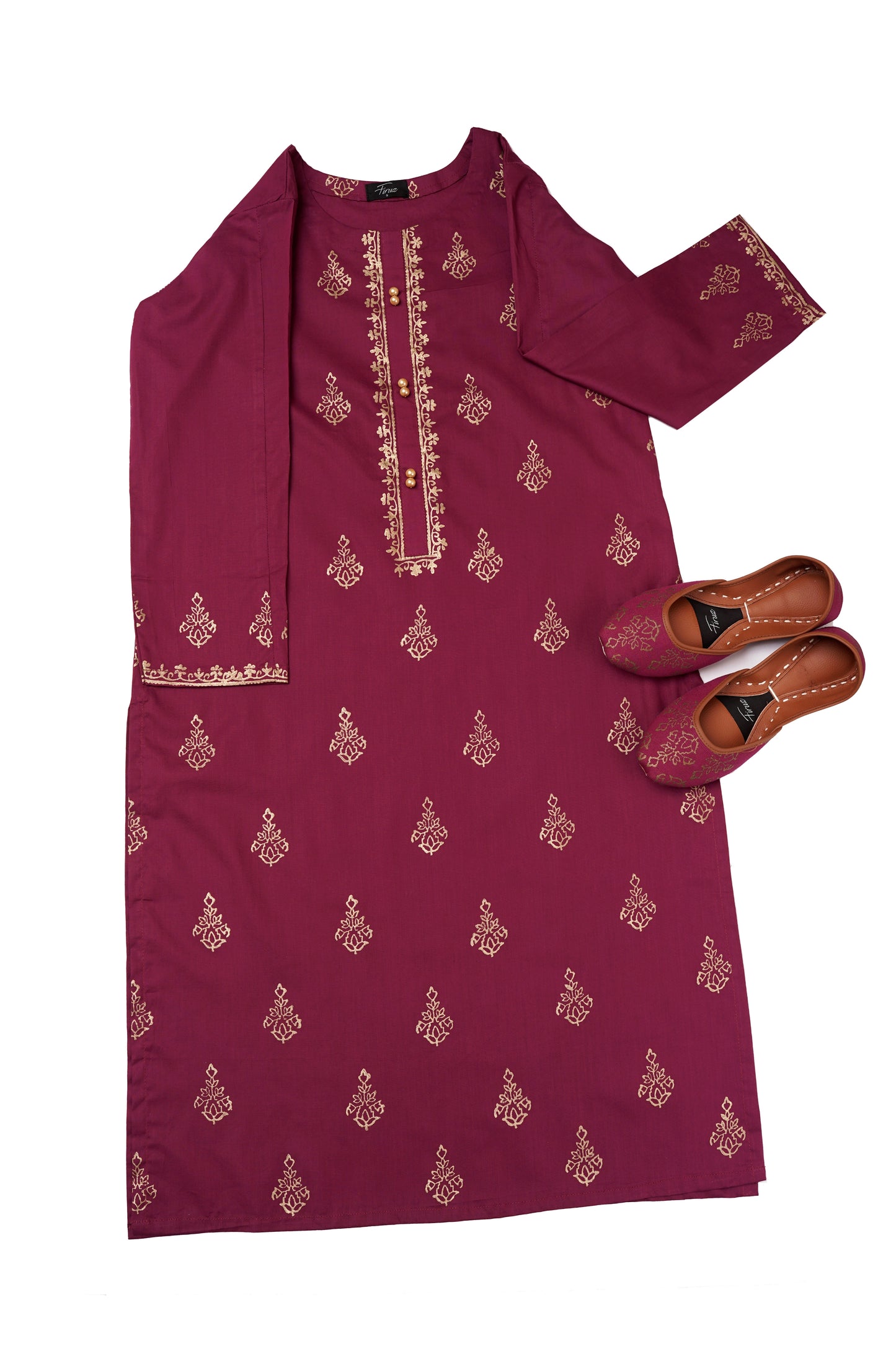 Aabshaar (Magenta) Stitched Shirt