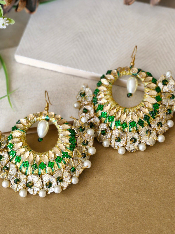 Nayab (Earrings) - Bottle Green