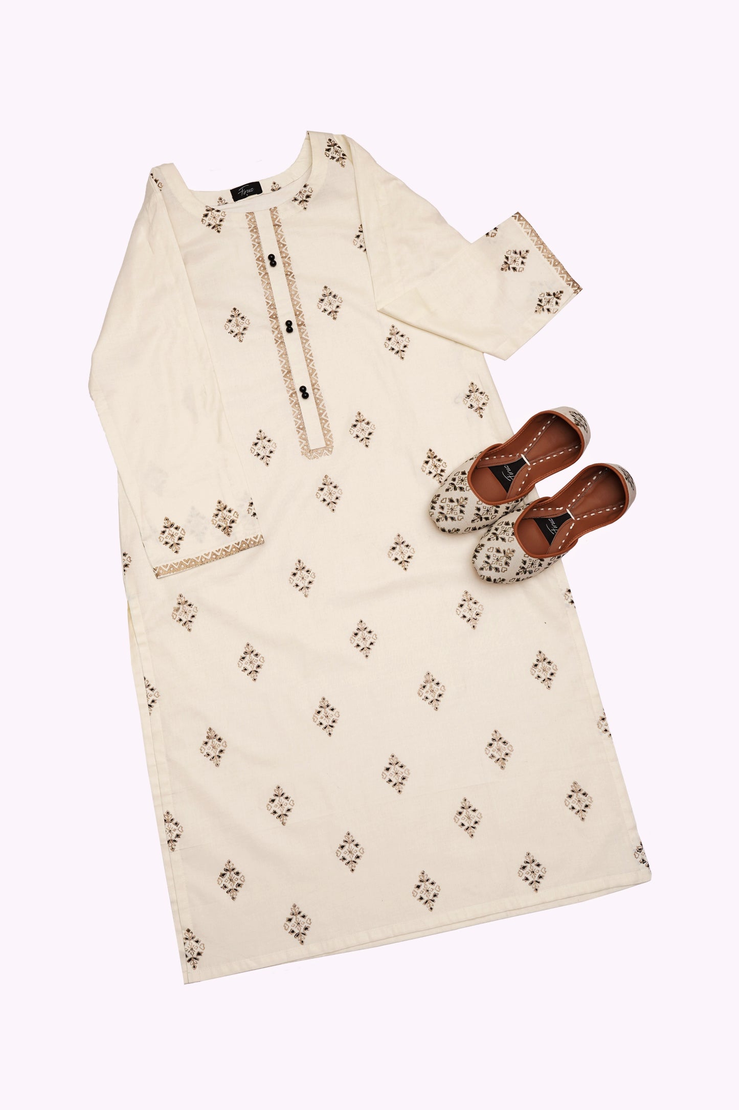 Musarrat (Cream) Stitched Shirt