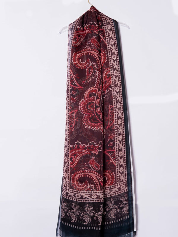 Floral Garnet Dupatta