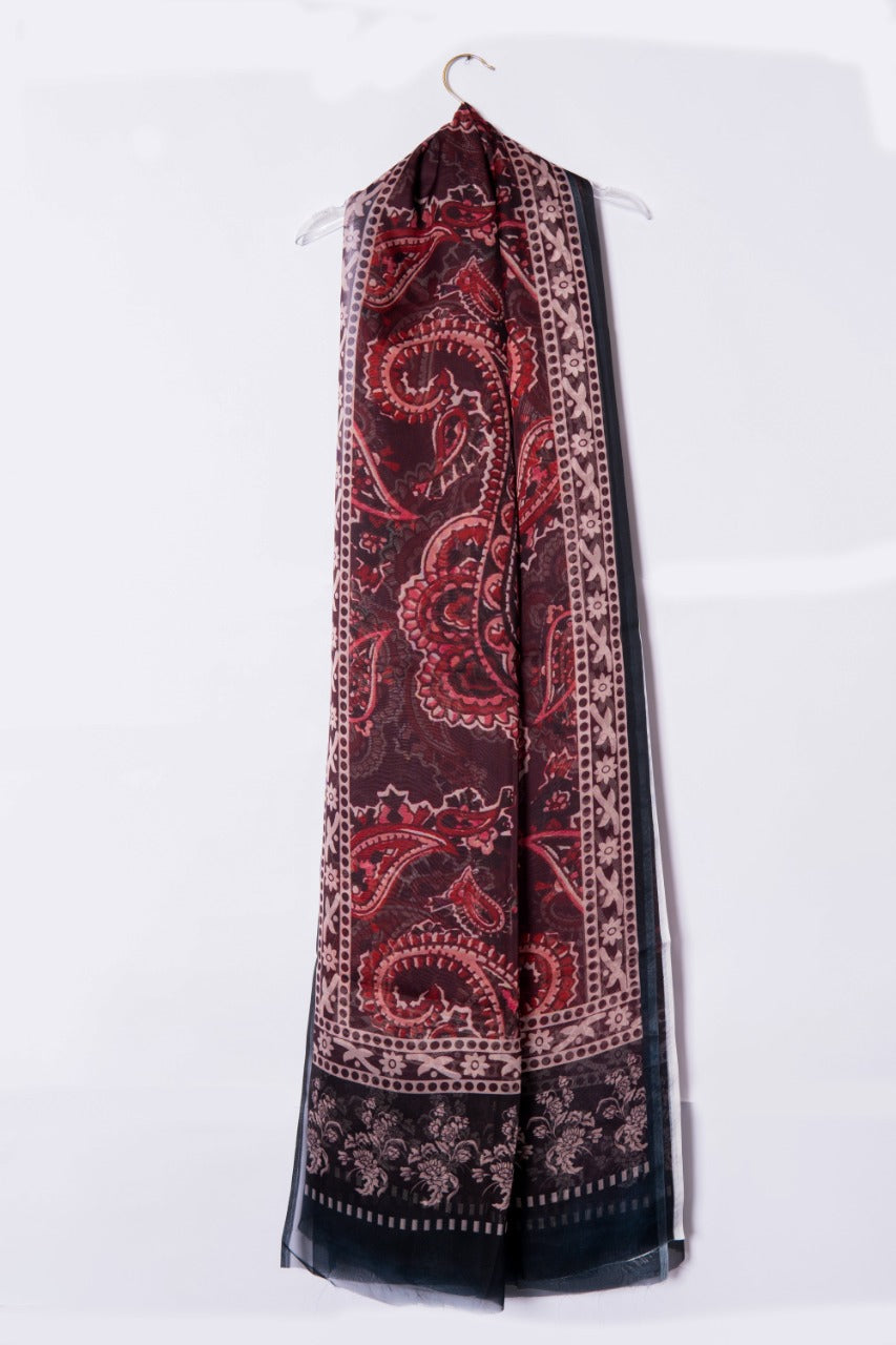 Floral Garnet Dupatta